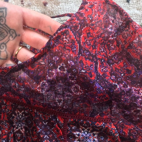 Lucky Brand Paisley Peasant Blouse - Picture 10 of 13